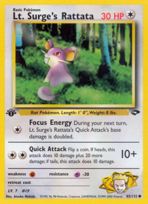 Lt. Surge's Rattata 85/132